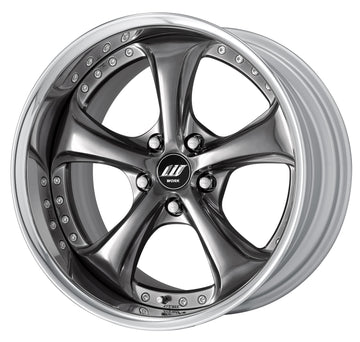 WORK VS KF# 18 inch FULL REVERSE – Brilliant Silver Black (BSB) (view 2) (official WORK product image)