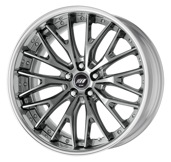 BACK LABEL ZEAST BSTX — Brilliant Silver Black (BSB), Middle Concave. WORK's 20 inch FULL REVERSE wheel, shown as a finish reference for 19 inch FULL REVERSE.