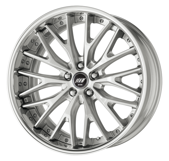 BACK LABEL ZEAST BSTX — Brushed (BRU), Middle Concave. WORK's 20 inch FULL REVERSE wheel, shown as a finish reference for 19 inch FULL REVERSE.