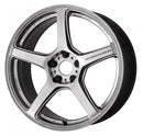 WORK EMOTION T5R — Glow Silver (GSL), MIDDLE taper. WORK's 19 inch NORMAL wheel, shown as a finish reference for 18 inch NORMAL.