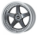 WORK ZISTANCE W5S — Brilliant Silver Black (BSB), 20 inch, 3-piece STEP RIM. WORK factory photo.
