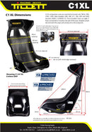 Tillett C1 XL FIA レーシングシート（サイドヘッドサポート付・FIA 8855-1999）