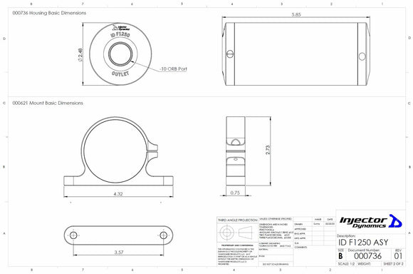 Injector Dynamics F1250 インライン燃料フィルター