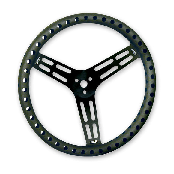 Longacre 52-56867 15" Uncoated Black Aluminum - DRILLED - Flat