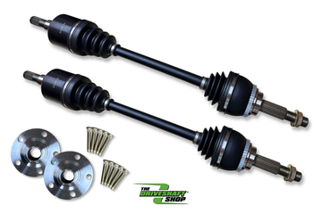 参考画像：同車種・別デフ仕様：Eclipse / Talon AWD用900HPリアハブキット。販売商品はEvoデフ換装用です。写真は通常デフ仕様の掲載画像で、デフ側・ハブ側・左右差・同梱品は異なる場合があります。 左右の長さ・形状や写真の部品点数は、販売商品の左右構成・販売単位・同梱数を示しません。