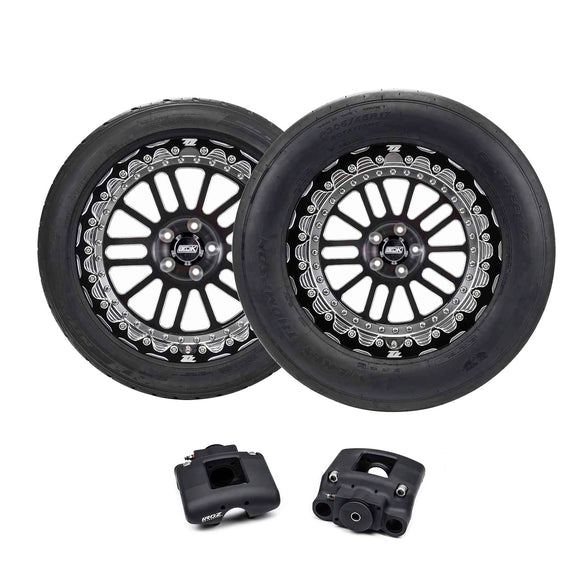 Belak V2 18/17 コンプリート ドラッグパック センターロック（18×8.5・17×12 ビードロック＋タイヤ／Iroz パーキングブレーキ付）（Huracán・R8）