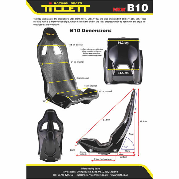 Tillett B10 シートキット（2脚セット）Lamborghini Huracán・Audi R8