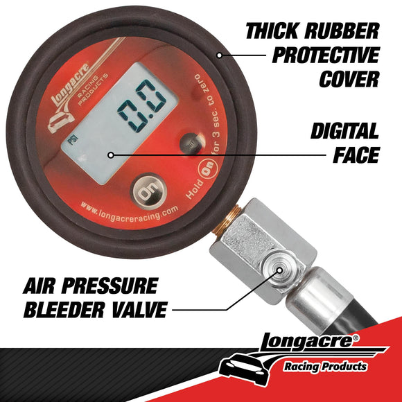 Longacre ベーシック デジタルタイヤゲージ 0〜4BAR 送料無料 / Basic Digital Tire Pressure Gauge (0–4 BAR)