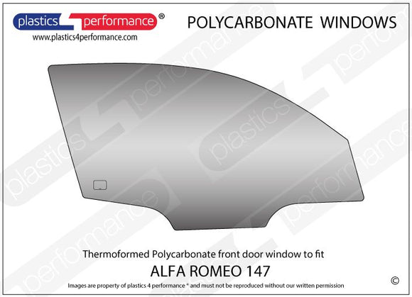 ポリカーボネート 右フロントドアウインドウ｜Alfa Romeo 147 GTA