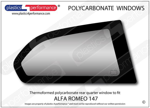 ポリカーボネート 右リアクォーターウインドウ｜Alfa Romeo 147 GTA