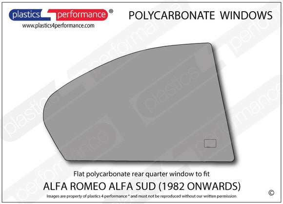 ポリカーボネート 右リアクォーターウインドウ｜Alfa Romeo Alfa Sud