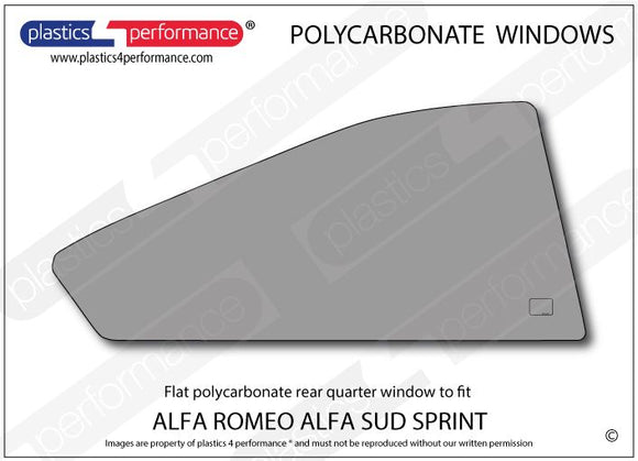ポリカーボネート 右リアクォーターウインドウ｜Alfa Romeo Alfa Sud Sprint