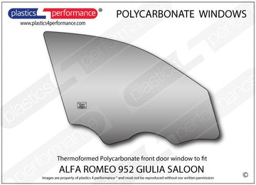 ポリカーボネート 右フロントドアウインドウ｜Alfa Romeo Giulia 952 - Sedan