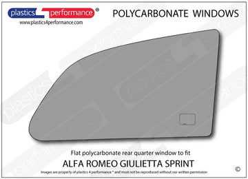 ポリカーボネート 右リアクォーターウインドウ｜Alfa Romeo Giulietta Sprint