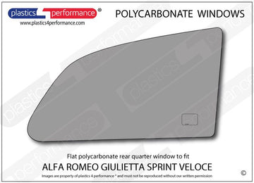 ポリカーボネート 右リアクォーターウインドウ｜Alfa Romeo Giulietta Sprint Veloce