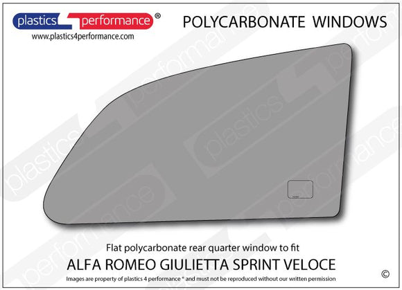 ポリカーボネート 右リアクォーターウインドウ｜Alfa Romeo Giulietta Sprint Veloce
