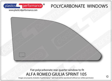ポリカーボネート 左リアクォーターウインドウ｜Alfa Romeo 105 Giulia Sprint