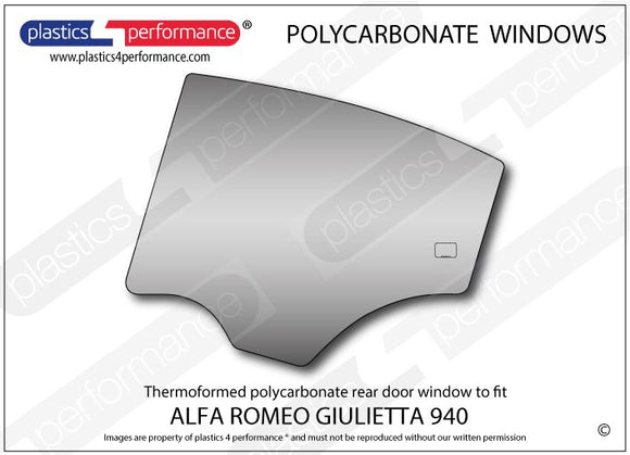 ポリカーボネート 左リアドアウインドウ｜Alfa Romeo Giulietta 940