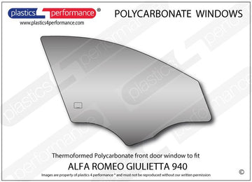 ポリカーボネート 右フロントドアウインドウ｜Alfa Romeo Giulietta 940