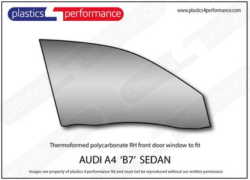 ポリカーボネート 右フロントドアウインドウ｜Audi A4 / S4 / RS4 B7 - Sedan