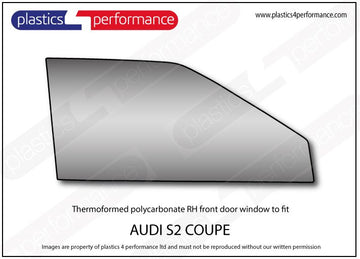 ポリカーボネート 右フロントドアウインドウ｜Audi S2 - Coupe