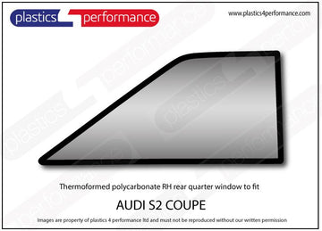 ポリカーボネート 右リアクォーターウインドウ｜Audi S2 - Coupe