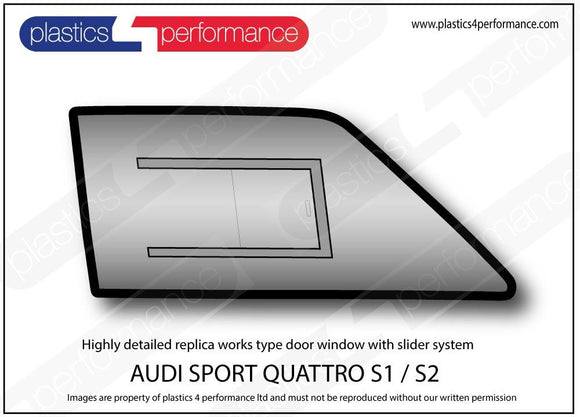 ポリカーボネート 右フロントドアウインドウ｜Audi Sport Quattro S1/S2