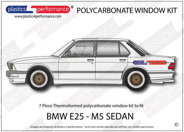 ポリカーボネート ウインドウキット｜BMW E28 M5 5 Series - 5dr Sedan（1981〜1988年）
