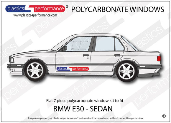 ポリカーボネート 右フロントドアウインドウ｜BMW E30 3 Series - Sedan（1982〜1994年）
