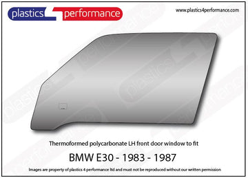 ポリカーボネート 左フロントドアウインドウ｜BMW E30 3 Series - Coupe（1982〜1994年）