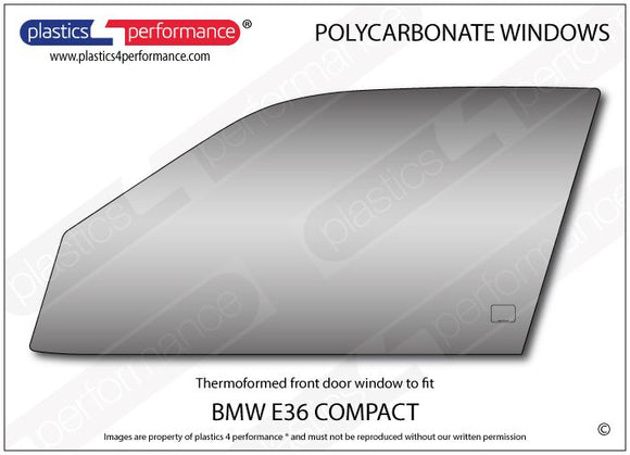 ポリカーボネート 左フロントドアウインドウ｜BMW E36 3 Series - Compact（1993〜2004年）
