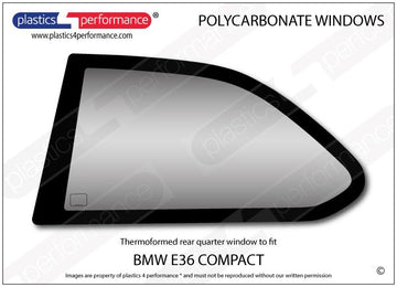 ポリカーボネート 左リアクォーターウインドウ｜BMW E36 3 Series - Compact（1993〜2004年）