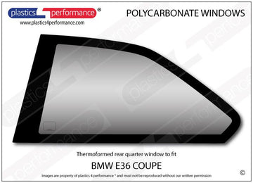 ポリカーボネート 左リアクォーターウインドウ｜BMW E36 3 Series - Coupe（1990〜2000年）