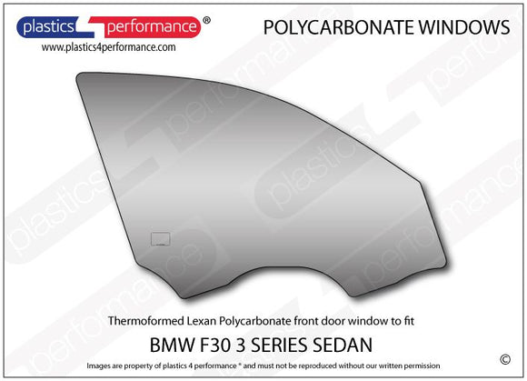 ポリカーボネート 右フロントドアウインドウ｜BMW F30 3 Series - Sedan（2012〜2018年）