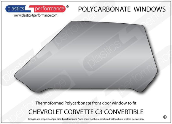 Corvette C3 - Convertible ポリカーボネート 左フロントドアウインドウ｜Chevrolet Corvette C3 - Convertible 写真1