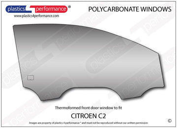 ポリカーボネート 右フロントドアウインドウ｜Citroën C2