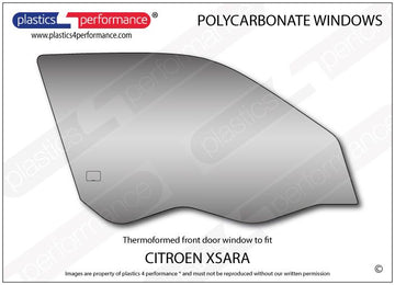 ポリカーボネート 右フロントドアウインドウ｜Citroën Xsara