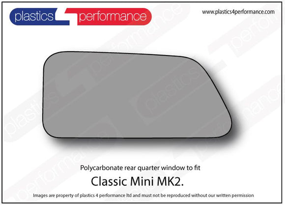 ポリカーボネート 左リアクォーターウインドウ｜Mini MK2 1
