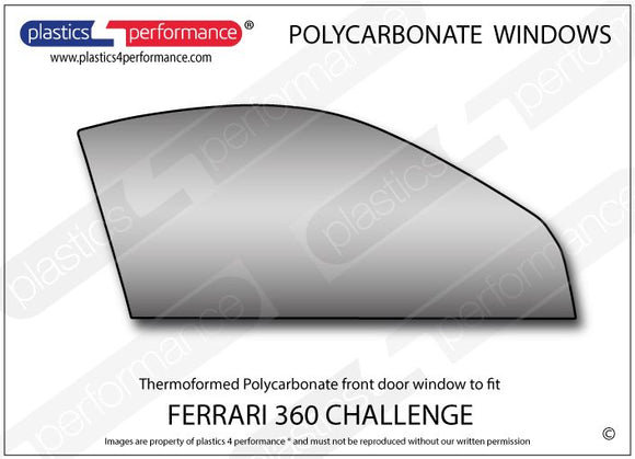 ポリカーボネート 右フロントドアウインドウ｜Ferrari 360 Challenge