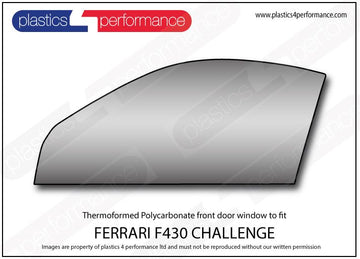 ポリカーボネート 左フロントドアウインドウ｜Ferrari F430 Challenge