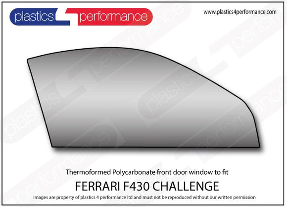 ポリカーボネート 右フロントドアウインドウ｜Ferrari F430 Challenge