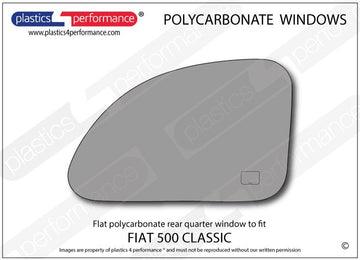 ポリカーボネート 右リアクォーターウインドウ｜Fiat 500 Classic