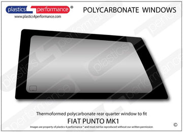 ポリカーボネート 左リアクォーターウインドウ｜Fiat Punto MK1