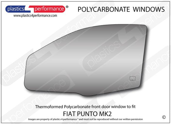 ポリカーボネート 左フロントドアウインドウ｜Fiat Punto MK2