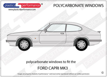 ポリカーボネート 右フロントドアウインドウ｜Ford Capri MK3（1978〜1986年） 2