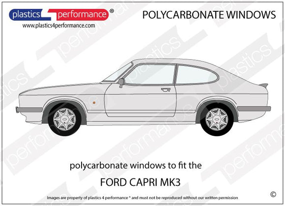 ポリカーボネート 左リアクォーターウインドウ｜Ford Capri MK3（1978〜1986年） 1