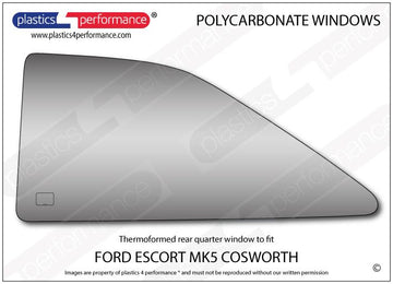 ポリカーボネート 左リアクォーターウインドウ｜Ford Escort MK5/ Cosworth（1990〜1997年） 1