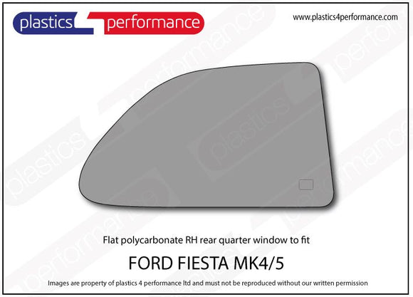 ポリカーボネート 右リアクォーターウインドウ｜Ford Fiesta MK4 & MK5（1995〜2002年） 1