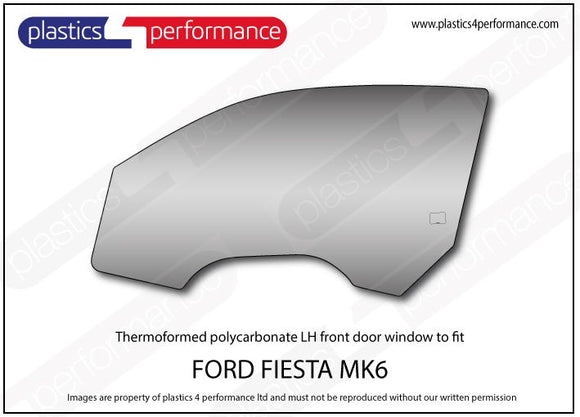 ポリカーボネート 左フロントドアウインドウ｜Ford Fiesta Mk6 - 3dr Hatchback（2002〜2008年） 1