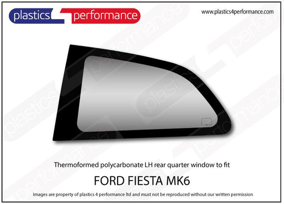 ポリカーボネート 左リアクォーターウインドウ｜Ford Fiesta Mk6 - 3dr Hatchback（2002〜2008年） 1